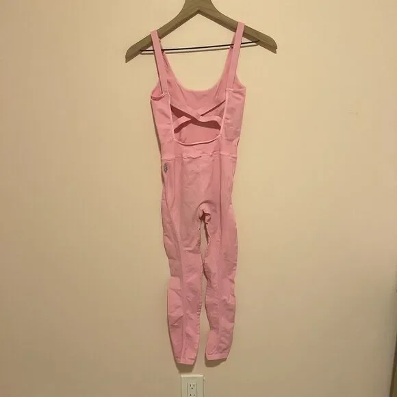 NWT Free People Movement Good Karma Onesie in Cotton Candy Pink Women's XS/S - Picture 4 of 10